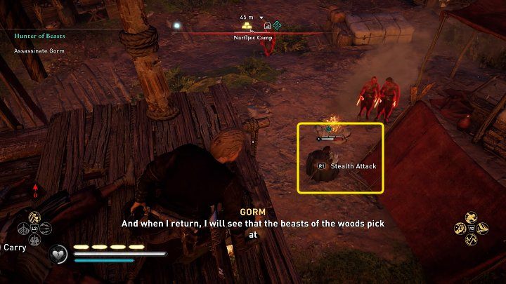 Teraz możesz zeskoczyć prosto na Gorma i zabić go przy pomocy Ukrytego Ostrza - Assassins Creed Valhalla: Łowca bestii/Hunter of Beasts - solucja - Assassins Creed Valhalla - poradnik do gry
