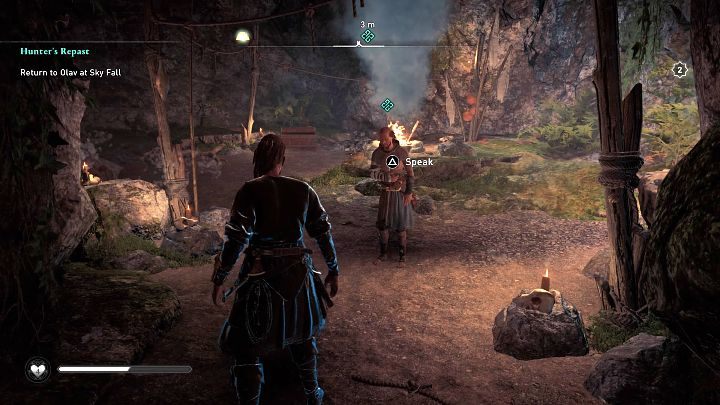 Wróć do wioski i udaj się prosto do kryjówki Olava - Assassins Creed Valhalla: Łowieckie trofea/Hunters Repast - solucja - Assassins Creed Valhalla - poradnik do gry
