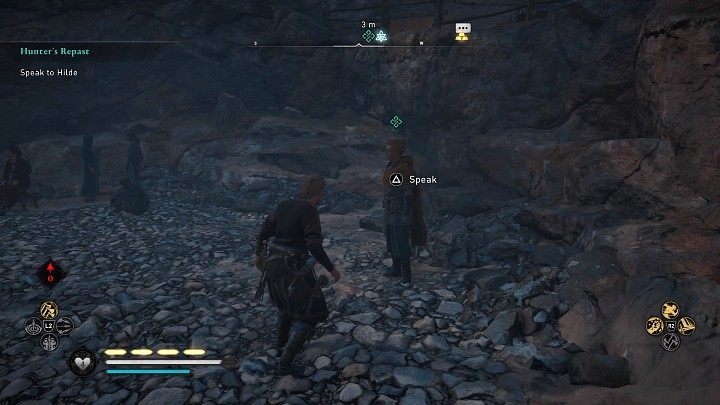 Udaj się na wybrzeże i porozmawiaj z Hilde, by wyjawić jej swoją prawdziwa tożsamość - Assassins Creed Valhalla: Łowieckie trofea/Hunters Repast - solucja - Assassins Creed Valhalla - poradnik do gry