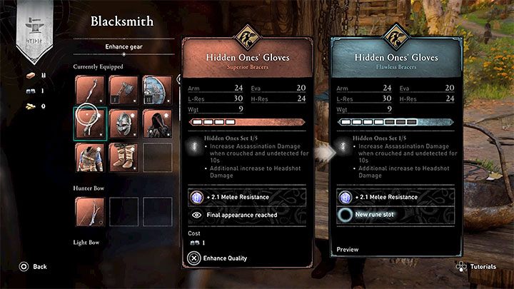 Podnoszenie jakości przedmiotów wiąże się z trzema rodzajami premii - Assassins Creed Valhalla: Jak zdobywać sztaby? - Assassins Creed Valhalla - poradnik do gry