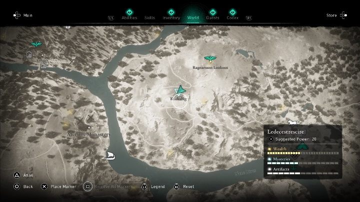 Lokalizacja: Anomalia Animusa znajdziesz w południowo zachodniej części regionu, koło Kildesbig - Assassins Creed Valhalla: Anomalie Animusa - Ledecestrescire, sekrety, lokacje - Assassins Creed Valhalla - poradnik do gry