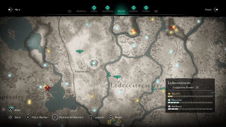 Lokacja przeklętego miejsca: na wschód od Tonnastadir - Assassins Creed Valhalla: Przeklęty symbol - Ledecestrescire, sekrety, lokacje - Assassins Creed Valhalla - poradnik do gry