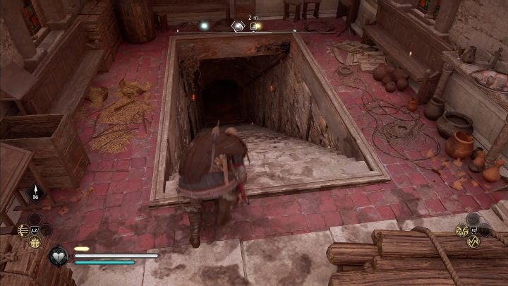 Wewnątrz zobaczysz zejście do piwnicy/tuneli - Assassins Creed Valhalla: Fragment sagi Rigsogur - Ledecestrescire, sekrety - Assassins Creed Valhalla - poradnik do gry