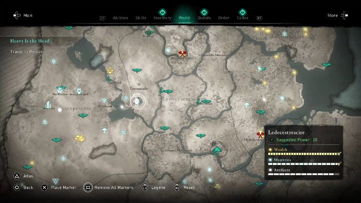 Tę maskę znajdziesz w zachodniej części mapy, dokładnie przy granicy z innym regionem - Assassins Creed Valhalla: Rzymski artefakt - Ledecestrescire, sekrety, lokacje - Assassins Creed Valhalla - poradnik do gry