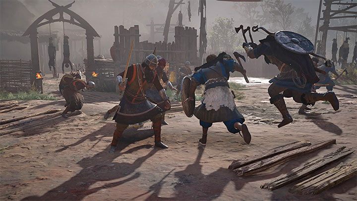 W niektórych bitwach biorą udział sojusznicy i mogą ci oni wyraźnie ułatwiać rozgrywanie walk, gdyż uwaga większości przeciwników odwróci się od Eivora - Assassins Creed Valhalla: Walka - bronie, rajdy - Assassins Creed Valhalla - poradnik do gry