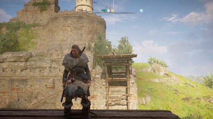 Początek: Aby rozpocząć pogoń za kartką musisz wskoczyć na mury budynku, a następnie wbiec w sekret, aby on ruszył w swoją drogę - Assassins Creed Valhalla: Karta niesiona wiatrem - Grantebridgescire, sekrety - Assassins Creed Valhalla - poradnik do gry
