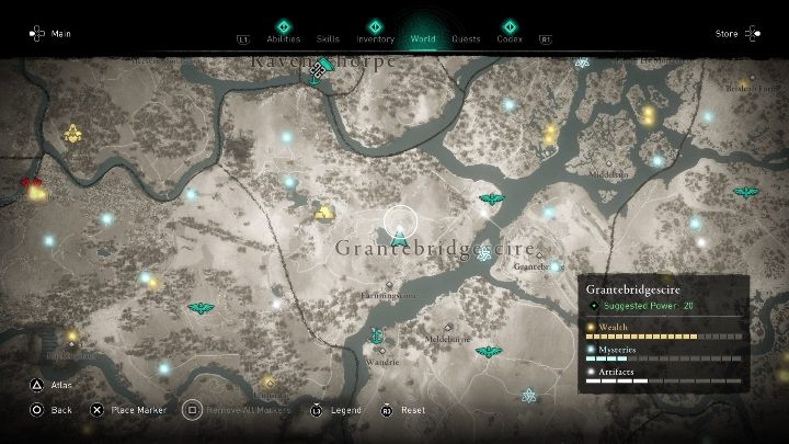 Lokacja przeklętego miejsca: na północ od Earnningstone - Assassins Creed Valhalla: Przeklęty symbol - Grantebridgescire, sekrety, lokacje - Assassins Creed Valhalla - poradnik do gry