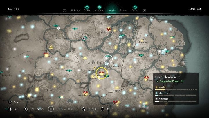 Umiejętność Znak śmierci znajdziesz w rejonie rajdu, w środkowej części lokacji - Assassins Creed Valhalla: Zdolności - Grantebridgescire, sekrety, lokacje - Assassins Creed Valhalla - poradnik do gry