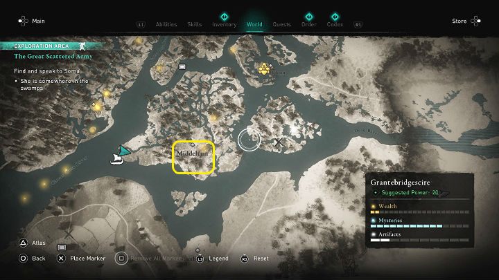 Dla ułatwienia oznaczyliśmy lokalizację Somy na powyższym obrazku - Assassins Creed Valhalla: Wielka Rozproszona Armia - solucja, opis przejścia - Assassins Creed Valhalla - poradnik do gry
