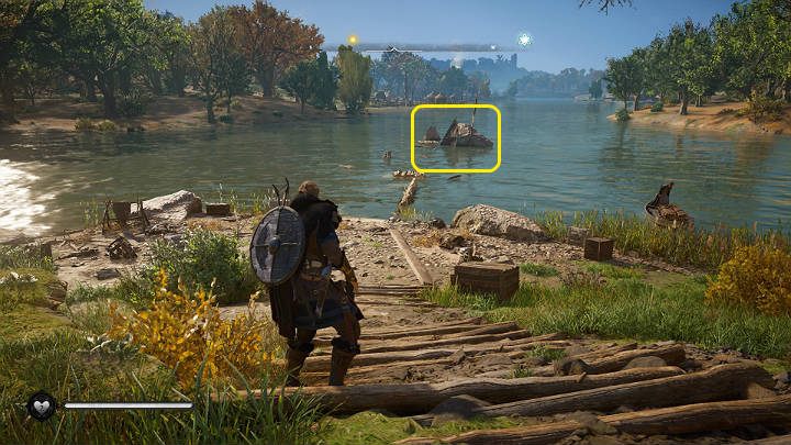 Statkiem okaże się zwykła łódka, która rozbiła się o skałę nieopodal małej wysepki, którą mężczyzna nazywa królestwem Norseksu - Assassins Creed Valhalla: Władca Norseksu/The Lord of Norsexe - solucja - Assassins Creed Valhalla - poradnik do gry