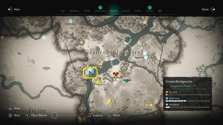 W miejscu zaznaczonym na powyższym obrazku spotkasz zakonnika - Assassins Creed Valhalla: Kult Świętego Guthlaka - solucja, opis przejścia - Assassins Creed Valhalla - poradnik do gry