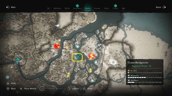 W miejscu zaznaczonym na powyższym obrazku spotkasz mężczyznę (Axehead), który skarży się na ból głowy - Assassins Creed Valhalla: Lekarstwo na ból głowy - solucja, opis przejścia - Assassins Creed Valhalla - poradnik do gry