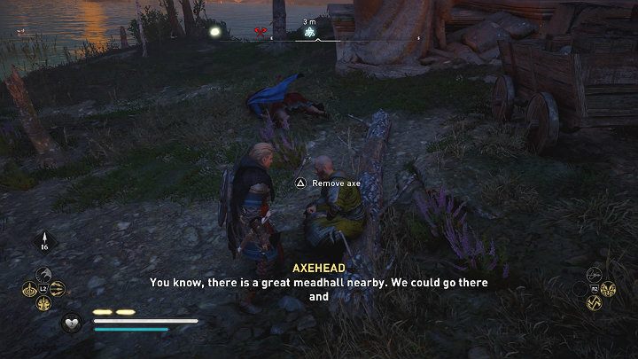 Gdy rozmowa dobiegnie końca mężczyzna wypowie jeszcze kilka kwestii dialogowych - Assassins Creed Valhalla: Lekarstwo na ból głowy - solucja, opis przejścia - Assassins Creed Valhalla - poradnik do gry