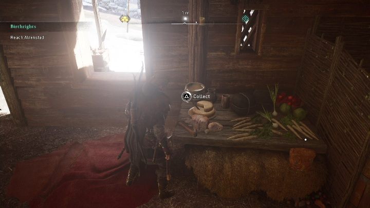 Mapa znajduje się w drewnianej chacie, na stole, na którym leży wiele warzyw - Assassins Creed Valhalla: Mapa skarbów - Rygjafylke, sekrety, lokacje - Assassins Creed Valhalla - poradnik do gry