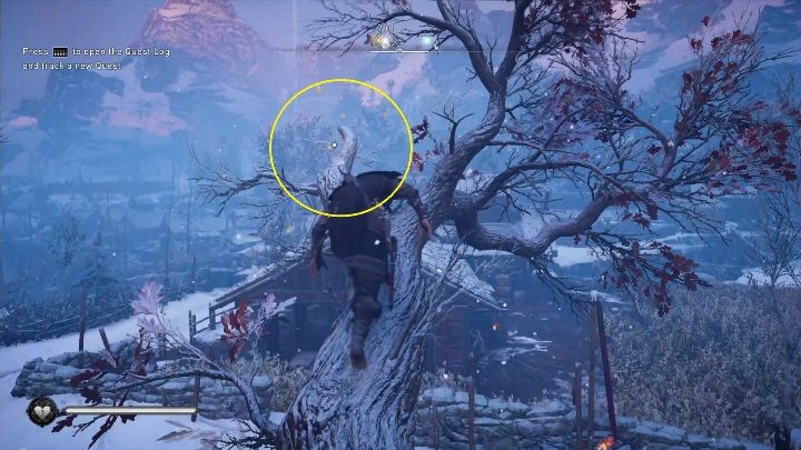 Początek: Aby rozpocząć pogoń za kartką musisz wskoczyć na gałąź drzewa - Assassins Creed Valhalla: Karta niesiona wiatrem - Hordafylke, sekrety, lokacje - Assassins Creed Valhalla - poradnik do gry