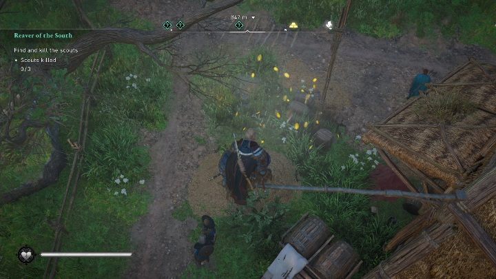 Koniec: Kartka zatrzyma się na końcu dachu, nad stogiem siana - Assassins Creed Valhalla: Karta niesiona wiatrem - Suthsexe, sekrety, lokacje - Assassins Creed Valhalla - poradnik do gry