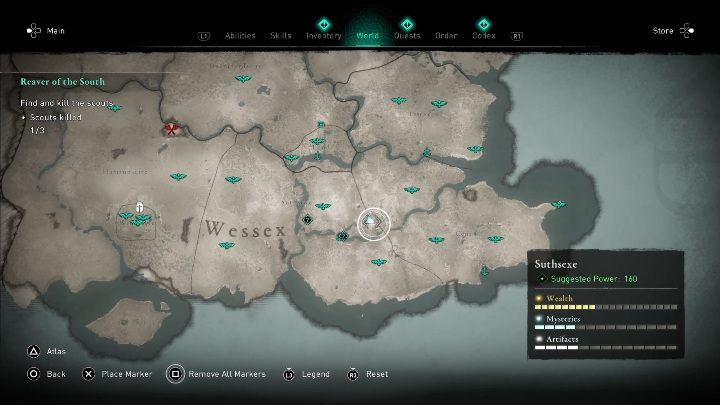 Lokacja przeklętego miejsca: w wschodniej części regionu - Assassins Creed Valhalla: Przeklęty symbol - Suthsexe, sekrety, lokacje - Assassins Creed Valhalla - poradnik do gry