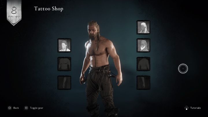 Wygląd postaci możesz zmieniać w Warsztacie tatuatora (Tattoo Shop) - znajdziesz go w każdej osadzie (obiekt możesz również wybudować samodzielnie) - Assassins Creed Valhalla: Jak zmienić wygląd postaci? - Assassins Creed Valhalla - poradnik do gry