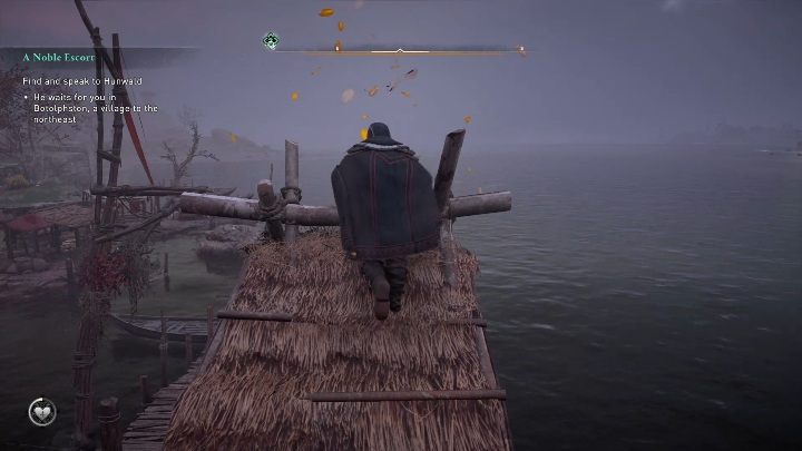 Koniec: Kartka zatrzyma się na małym domku przy morzu, możesz dobiec do niej po prostu biegnąc wzdłuż brzegu - Assassins Creed Valhalla: Karta niesiona wiatrem - Lincolnscire, sekrety - Assassins Creed Valhalla - poradnik do gry