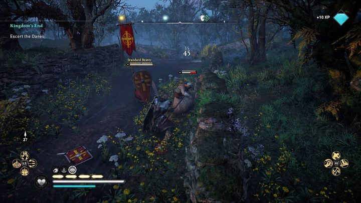 Po spaleniu miasta dołącz do Somy i osłaniaj Normanów, których trzeba odeskortować do małych ruin w lesie - Assassins Creed Valhalla: Upadek królestwa/Kingdoms End - solucja - Assassins Creed Valhalla - poradnik do gry