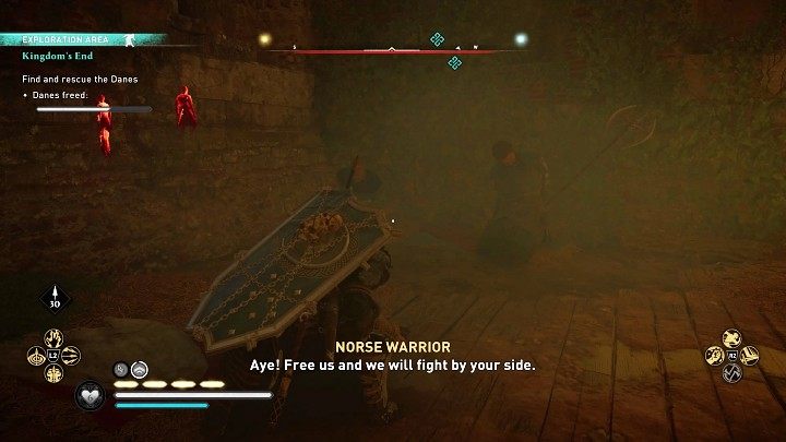 Przejdź teraz do budynku, w którym przetrzymywana jest reszta ludzi Guthruma - Assassins Creed Valhalla: Upadek królestwa/Kingdoms End - solucja - Assassins Creed Valhalla - poradnik do gry