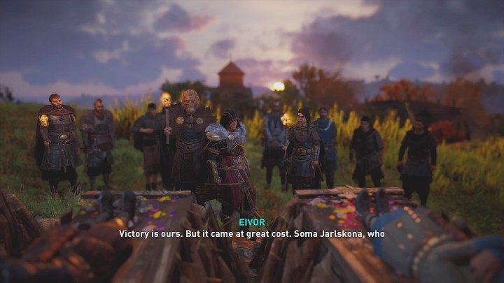 Po walce będziesz mieć okazję porozmawiać z tymi sojusznikami, którym udało się przeżyć walkę lub od razu pożegnać wszystkich poległych - Assassins Creed Valhalla: Dzień święty/Holy Day - solucja, opis przejścia - Assassins Creed Valhalla - poradnik do gry