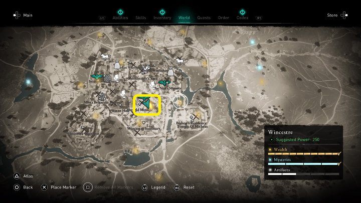 Pracownia Aelfreda nie będzie zaznaczona na mapie świata, więc dla ułatwienia oznaczyliśmy odpowiednią lokalizację na powyższym obrazku - Assassins Creed Valhalla: Ubogi Towarzysz Broni/The Poor-Fellow Soldier- solucja - Assassins Creed Valhalla - poradnik do gry