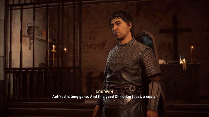 Gdy Eivor chce odnaleźć Aelfreda i stawić mu czoło, na jego drodze staje Goodwin, zaufany człowiek Aelfreda - Assassins Creed Valhalla: Anglia - zakończenie - Assassins Creed Valhalla - poradnik do gry