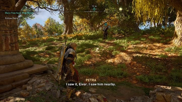 Gdy usłyszysz głos Petry, wyjdź na powierzchnię i idź za nią do miejsca, w którym kobieta zauważyła białego jelenia - Assassins Creed Valhalla: Ktoś widział tego człowieka - solucja, opis przejścia - Assassins Creed Valhalla - poradnik do gry