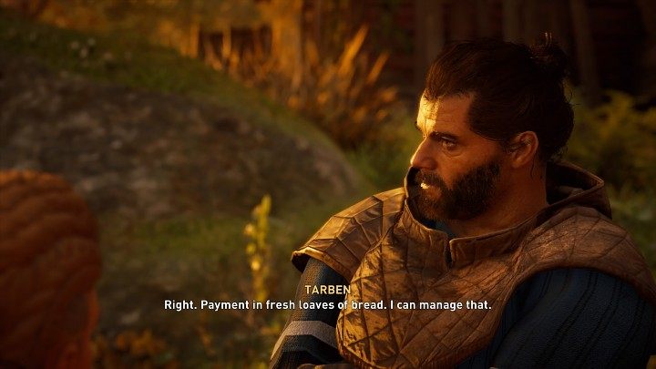 Wróć do kryjówki bandytów, oddaj dobra Wilfowi i jedź z Tarbenem z powrotem do Kruczej Przystani - Assassins Creed Valhalla: Tajemniczy nieznajomy/Man of Mystery - solucja - Assassins Creed Valhalla - poradnik do gry