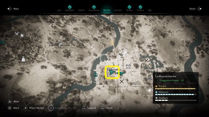 Skrzynia z miskami powinna trafić do wytwórcy klejnotów w Ledecestre, pomiędzy kościołem a starą rzymską łaźnią - Assassins Creed Valhalla: Oczekujące dostawy/Pending Deliveries - solucja - Assassins Creed Valhalla - poradnik do gry