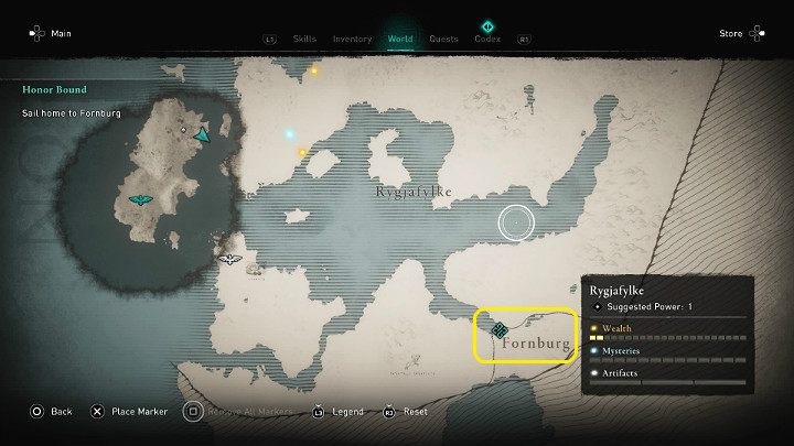 Twoim następnym celem jest dotarcie do Fornburga, który znajduje się kawał drogi od wyspy na której rozpocząłeś swoją przygodę - Assassins Creed Valhalla: Więzy Krwi/Honor Bound - solucja, opis przejścia - Assassins Creed Valhalla - poradnik do gry