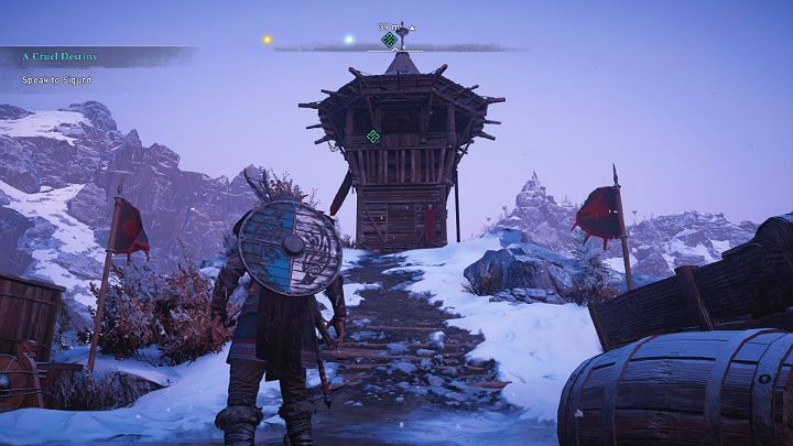 By rozpocząć misje Okrutny los (A Cruel Destiny) podejdź do Sigurda i porozmawiaj z nim - Assassins Creed Valhalla: Okrutny los/A Cruel Destiny - solucja, opis przejścia - Assassins Creed Valhalla - poradnik do gry