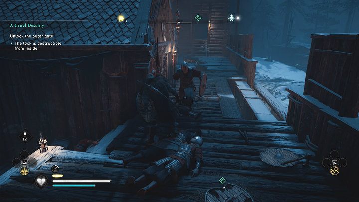 Po wejściu na teren fortecy będziesz musiał pokonać kilku przeciwników - Assassins Creed Valhalla: Okrutny los/A Cruel Destiny - solucja, opis przejścia - Assassins Creed Valhalla - poradnik do gry