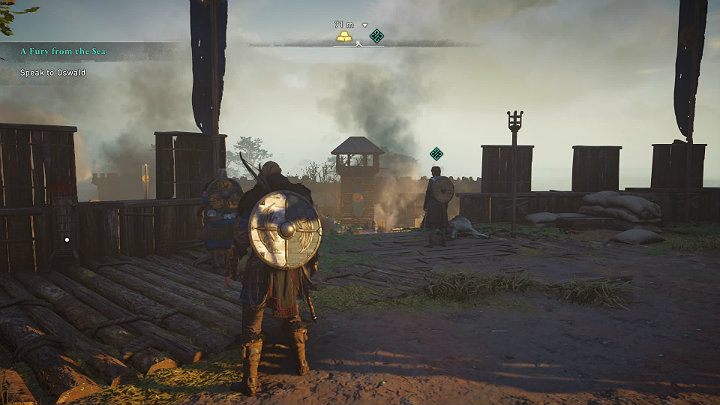 Bez względu na to, jaką decyzję podjąłeś w sprawie Rueda, porozmawiaj z Oswaldem, by zakończyć to zadanie - Assassins Creed Valhalla: Gniew morza/A Fury from the Sea - solucja - Assassins Creed Valhalla - poradnik do gry