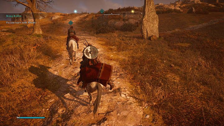 Weź Rhodriego na plecy, a następnie zarzuć go na zad konia i jedź za Ivarrem do miejsca w którym ma dojść do egzekucji - Assassins Creed Valhalla: Zabójca Królów/King Killer - solucja, opis przejścia - Assassins Creed Valhalla - poradnik do gry