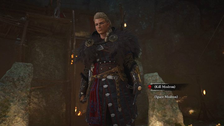 Po wygranej walce możesz zdecydować co stanie się z Modron - Assassins Creed Valhalla: Jak jagnię na rzeź/The Gutted Lamb - solucja - Assassins Creed Valhalla - poradnik do gry