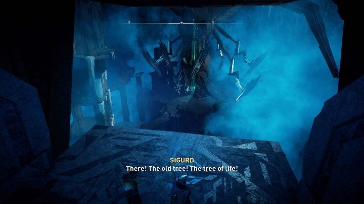 Wróć do Sigurda i idź w głąb góry, a następnie wejdź na platformę, która zawiezie was na niższy poziom świątyni - Assassins Creed Valhalla: Stróż brata swego / A Brothers Keeper - solucja - Assassins Creed Valhalla - poradnik do gry