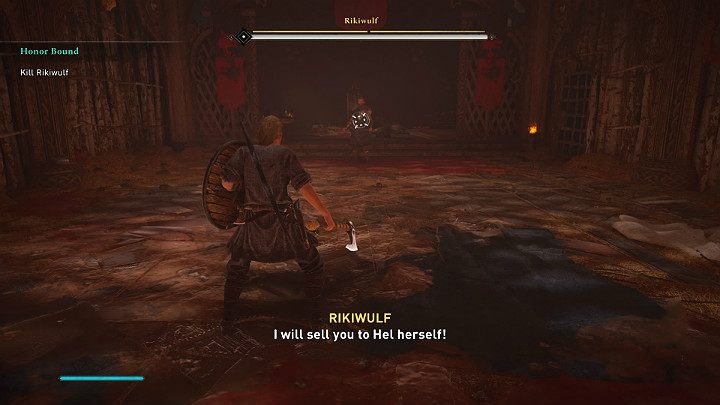 Przeciwnik posiada dwa zestawy broni: dwuręczny topór o dużym zasięgu oraz dwa jednoręczne młoty - Assassins Creed Valhalla: Rikiwulf - boss, jak pokonać? - Assassins Creed Valhalla - poradnik do gry