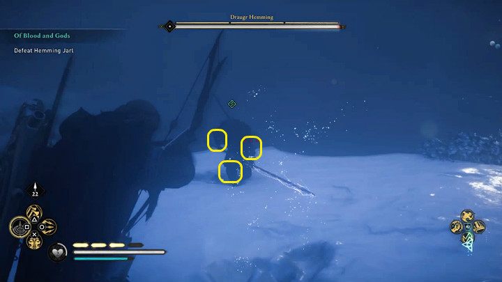 Draugr Hemming w pierwszej fazie pojedynku walczy dwuręczną włócznią przez co zasięg jego ataków jest naprawdę bardzo duży - Assassins Creed Valhalla: Draugr Hemming - boss, jak pokonać? - Assassins Creed Valhalla - poradnik do gry