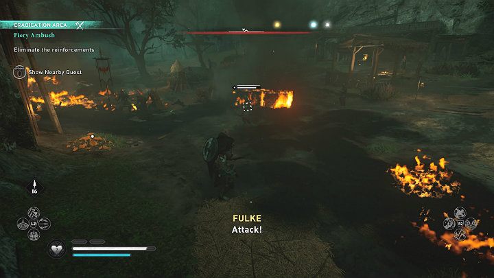 Nie wszyscy żołnierze zginą od razu więc z resztą strażników będziesz musiał uporać się w tradycyjny sposób - Assassins Creed Valhalla: Ognista zasadzka/Fiery Ambush - solucja - Assassins Creed Valhalla - poradnik do gry