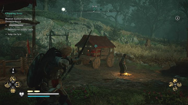 Po rozmowie z Fulke zejdź z klifu i wróć na obszar gospodarstwa Eatun, by spalić pozostałe wozy z zaopatrzeniem - Assassins Creed Valhalla: Krok po kroku/Chipping Away - solucja, opis przejścia - Assassins Creed Valhalla - poradnik do gry