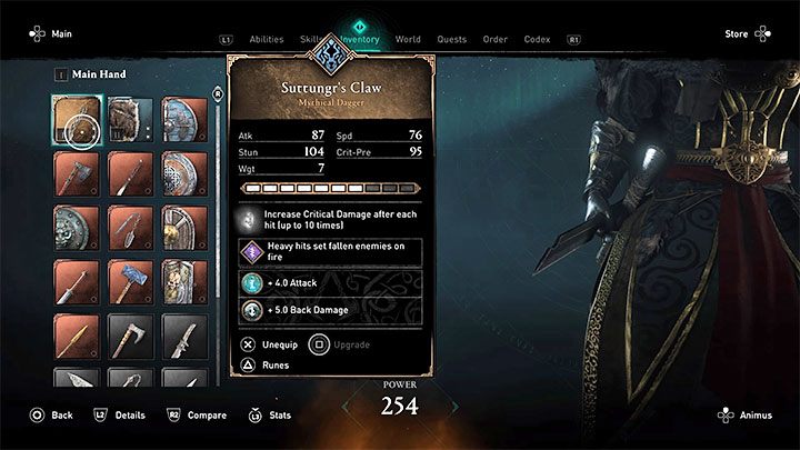 Jako główną broń białą najlepiej wybrać sztylet Suttungrs Claw, który również jest nagrodą powiązaną z eksploracją kryjówek asasynów - Assassins Creed Valhalla: Najlepszy build - asasyn/skrytobójca - Assassins Creed Valhalla - poradnik do gry