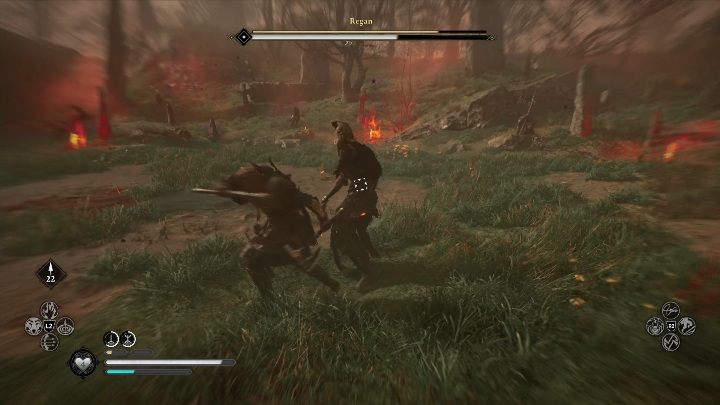 Regan dzierży dwa miecze, którymi będzie atakować Twoją postać - Assassins Creed Valhalla: Córka Leriona - Wschodnia Anglia, sekrety, lokacje - Assassins Creed Valhalla - poradnik do gry