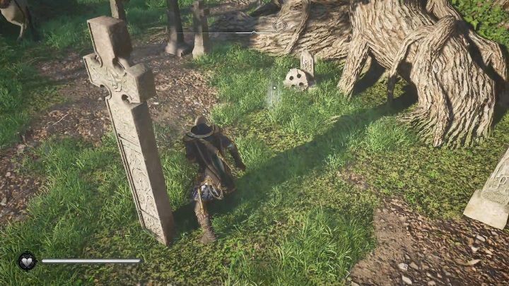 Schemat leży na cmentarzu, pomiędzy grobami, zaraz przy wielkim drzewie - Assassins Creed Valhalla: Mapa skarbów - Suthsexe, sekrety, lokacje - Assassins Creed Valhalla - poradnik do gry