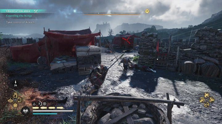 Po uwolnieniu więźniów wyprowadźcie ich na ulice miasta i wyeliminujcie wszystkich wrogich strażników, a przejmiecie kontrolę nad Aileach - AC Valhalla Gniew Druidów: Zjednywanie królów/Courting the Kings - solucja - Assassins Creed Valhalla - poradnik do gry