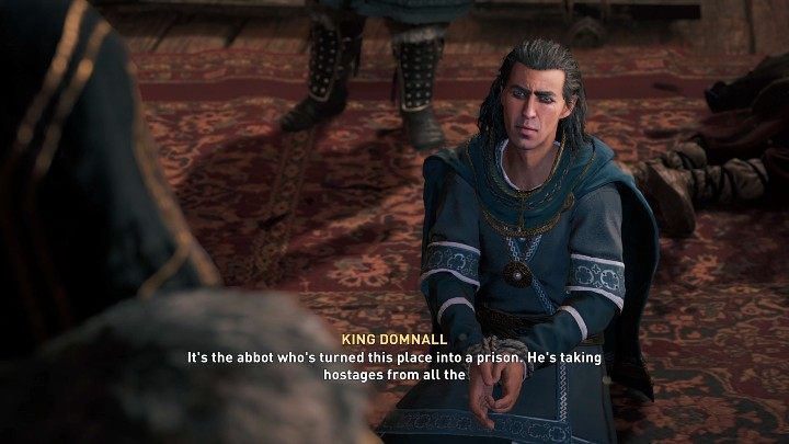 Pojmani królowie wyjawią Wam, że to opat zamienił Aileach w więzienie i wyruszył ze swoją armią na króla Flanna - AC Valhalla Gniew Druidów: Zjednywanie królów/Courting the Kings - solucja - Assassins Creed Valhalla - poradnik do gry