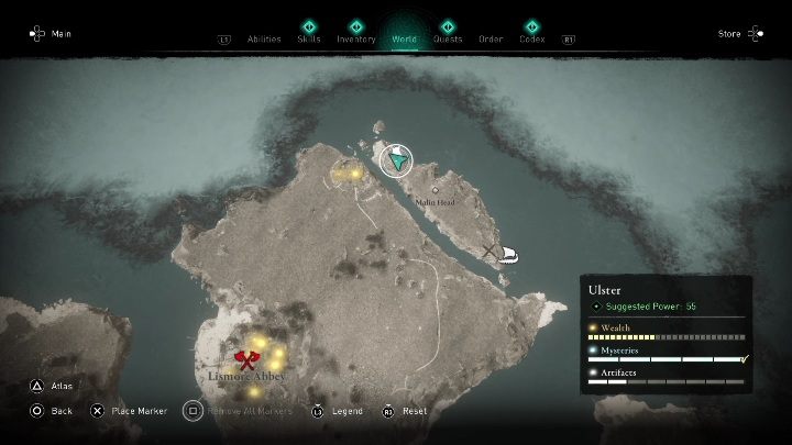 Lokacja: Kartkę znajdziecie na północnej części regionu, na niewielkiej wyspie - AC Valhalla Gniew Druidów: Karta niesiona wiatrem - Ulster, sekrety, lokacje - Assassins Creed Valhalla - poradnik do gry