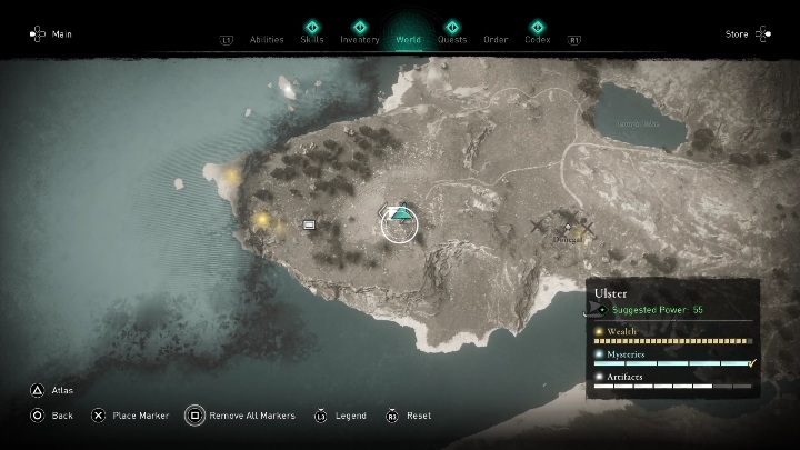 Mapę skarbu znajdziecie w zachodniej części regionu - AC Valhalla Gniew Druidów: Mapa ukrycia skarbu - Ulster, sekrety, lokacje - Assassins Creed Valhalla - poradnik do gry