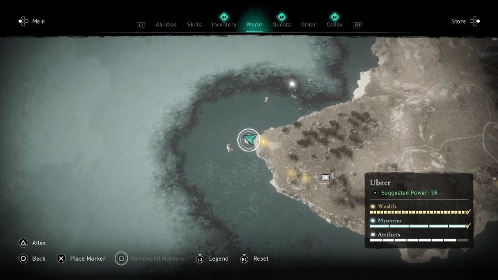 Skarb znajdziecie na zachodnim krańcu regionu - AC Valhalla Gniew Druidów: Mapa ukrycia skarbu - Ulster, sekrety, lokacje - Assassins Creed Valhalla - poradnik do gry